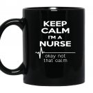 Keep calm im a nurse funny heartbeat medical Mug Black