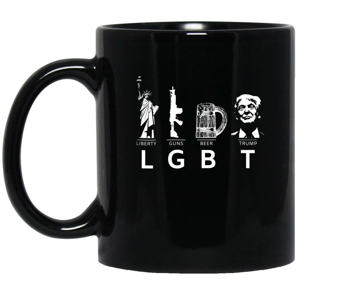 Liberty guns beer trump funny parody lgbt Mug Black