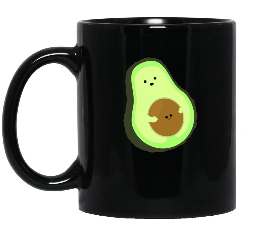 Lol cute amusing avocado pregnant mom with baby seed Mug Black