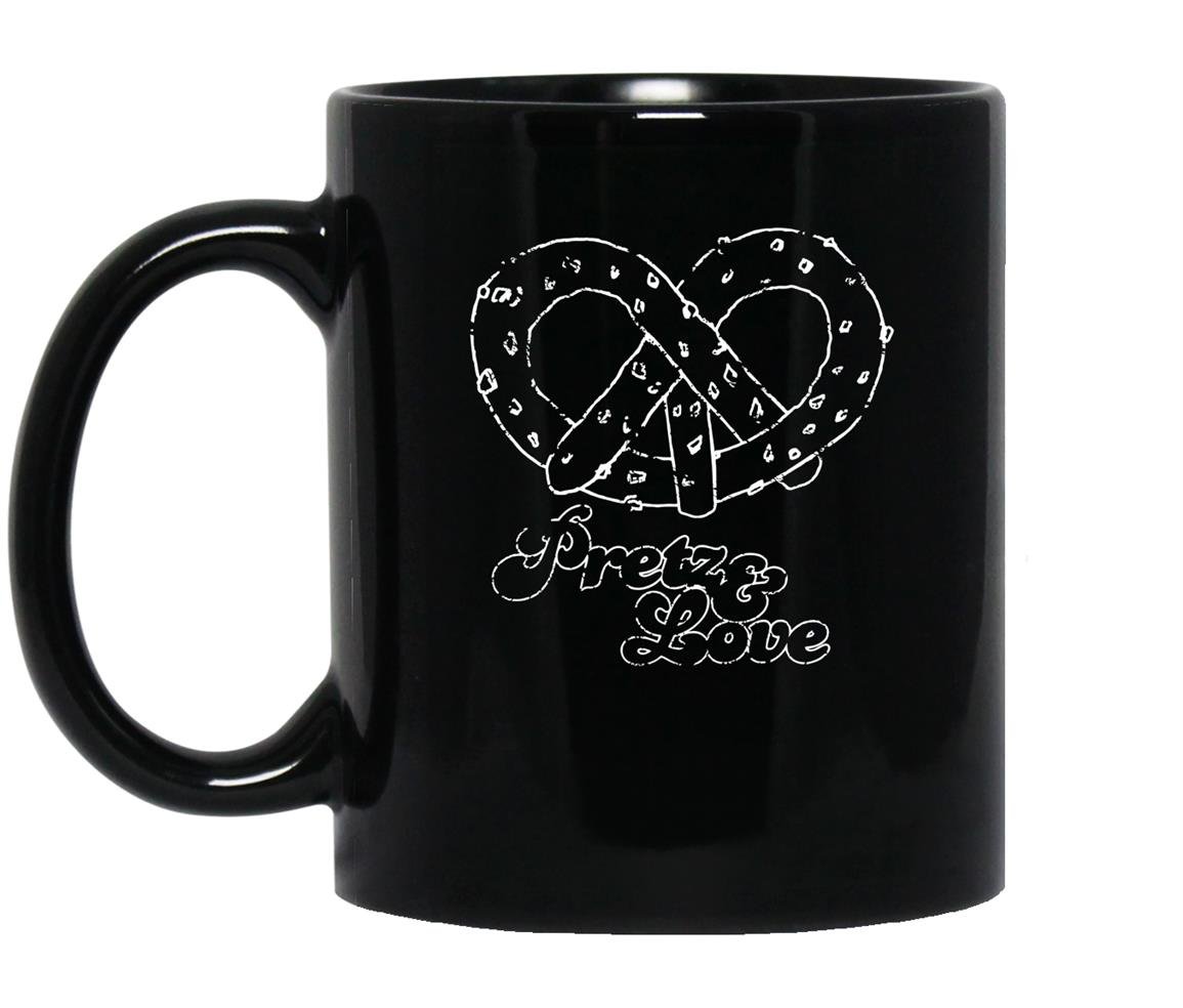 Love pretzel funny gift retro doodle pretz unisex Mug Black