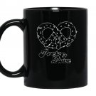 Love pretzel funny gift retro doodle pretz unisex Mug Black