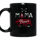 Mama bear buffalo plaid family camping bear Mug Black