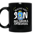 Melanoma skin cancer awareness ribbon safe sun spf premium Mug Black