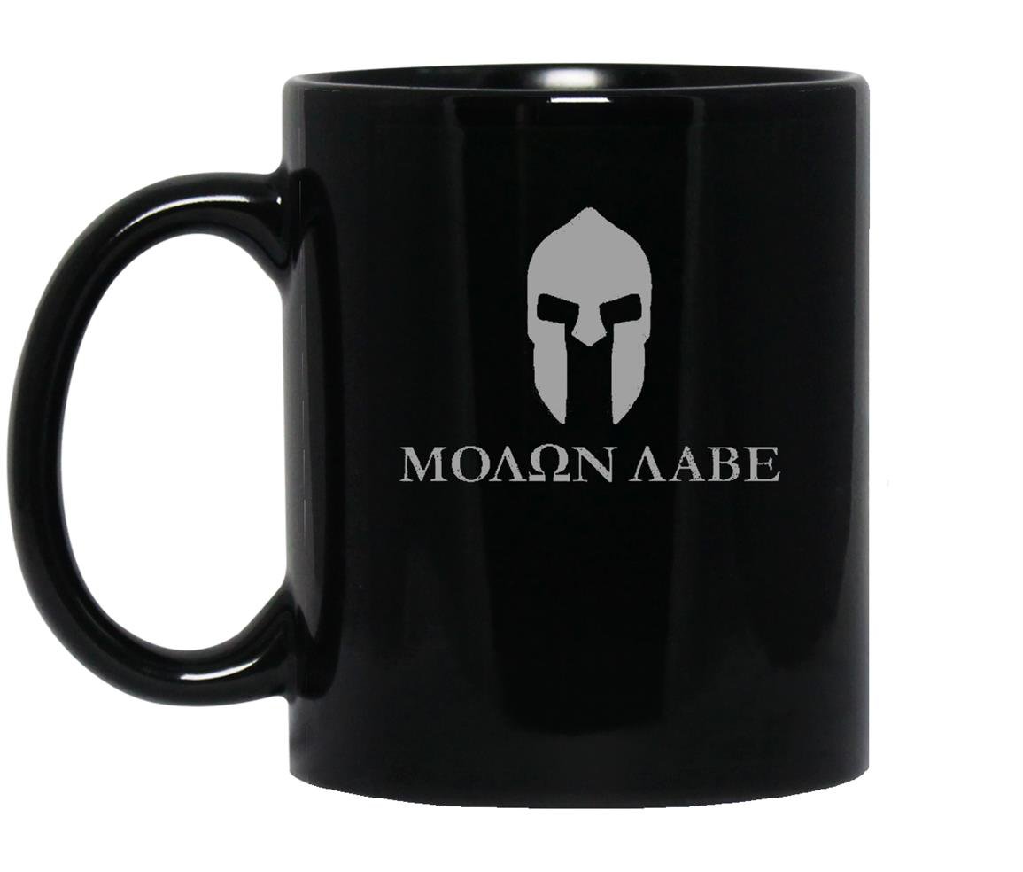 Molon labe spartan helmet gun rights military Mug Black