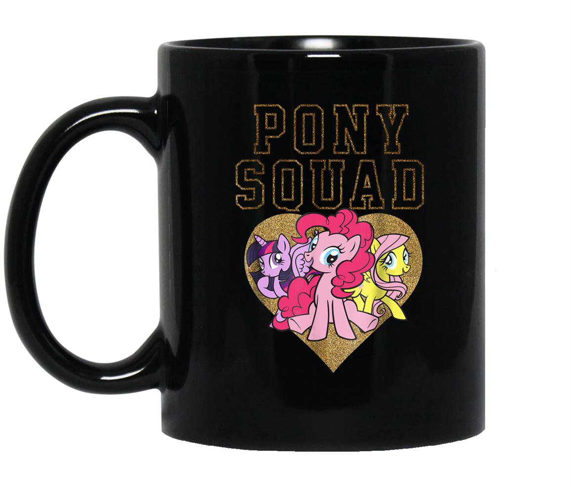 My little pony pony squad with gold glitter Mug Black