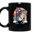 Ninja unicorn dinosaur t-rex squad rainbow Mug Black