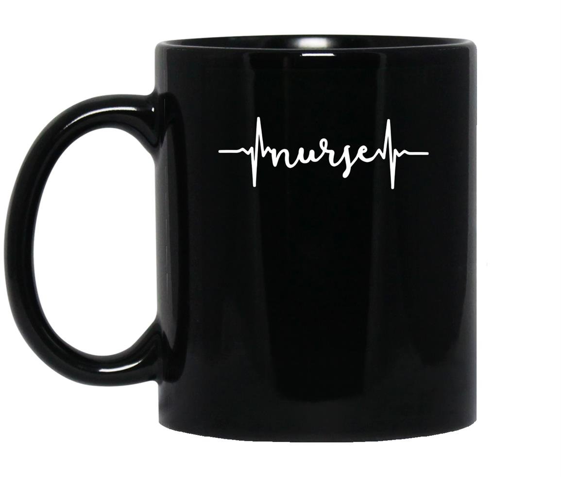 Nurse heartbeat nursing passionate Mug Black