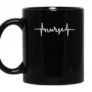 Nurse heartbeat nursing passionate Mug Black