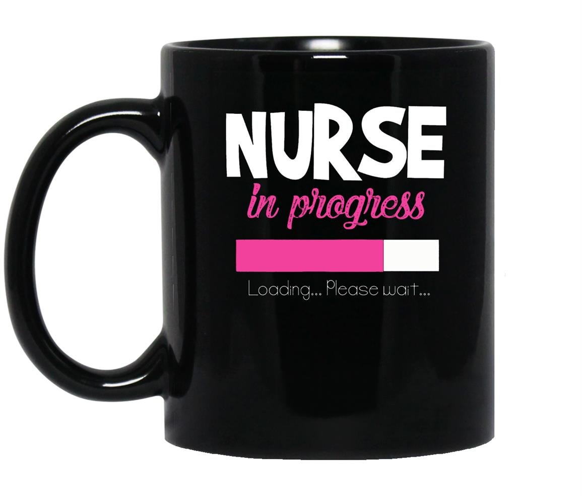 Nurse in progress funny nursing student school humor Mug Black