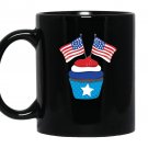 Patriotic cupcake cute stars and strips american fl Mug Black