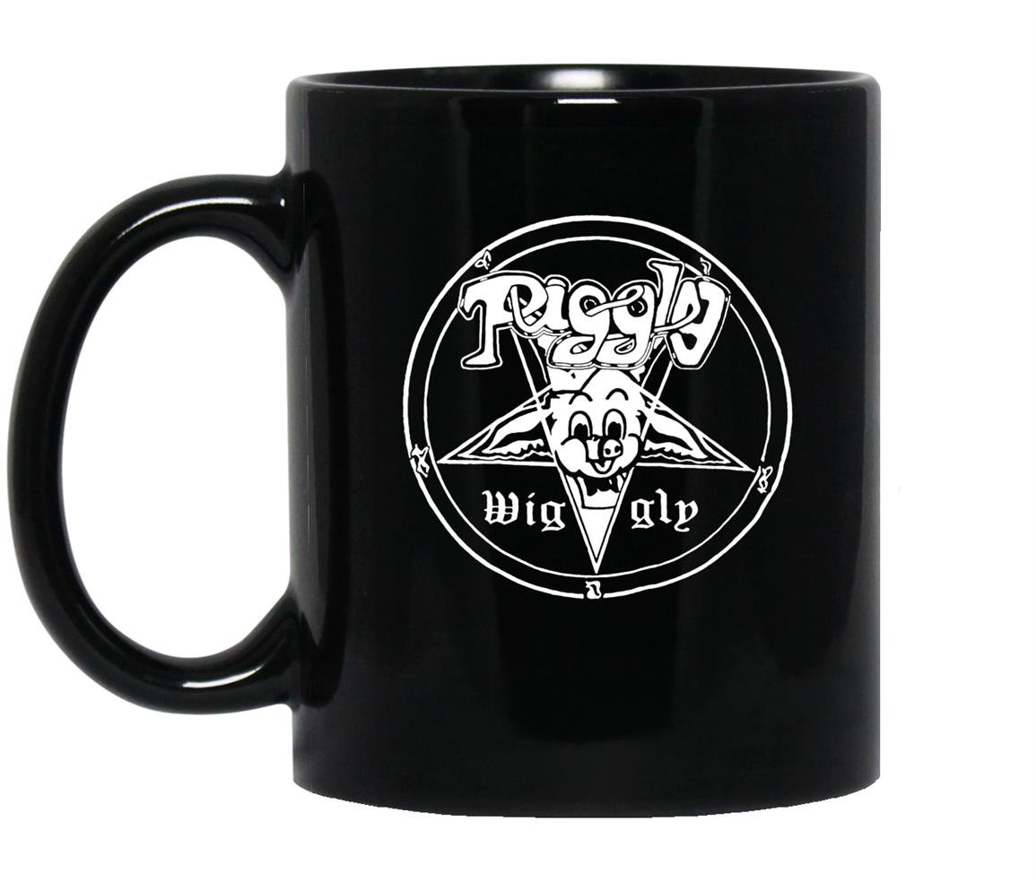 Piggly wiggly metal funny head fan pig lover gift Mug Black