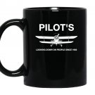 Pilots looking down on people since 1903 with airplane pict Mug Black