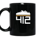 Pittsburgh skyline 412 design Mug Black
