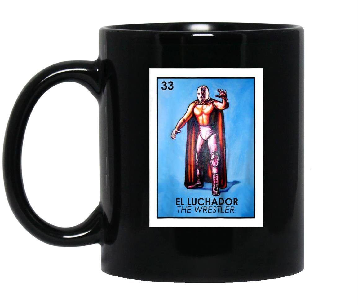 Playera de lucha libre mexicana mexican loteria Mug Black