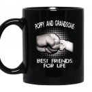 Poppy and grandsons best friends for life Mug Black