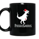 Pregnant rex christmas pregnancy announcement Mug Black