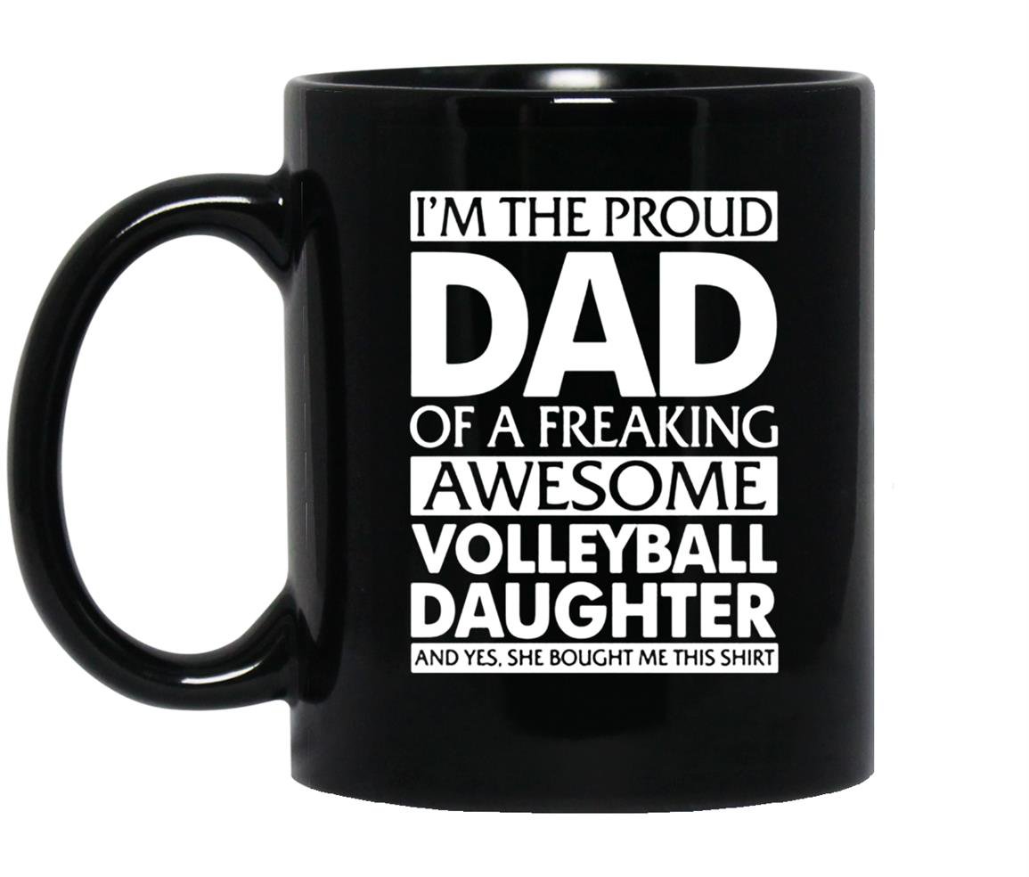 Proud freaking volleyball daughter Mug Black