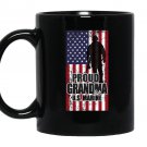 Proud grandma of a u.s marine american flag Mug Black