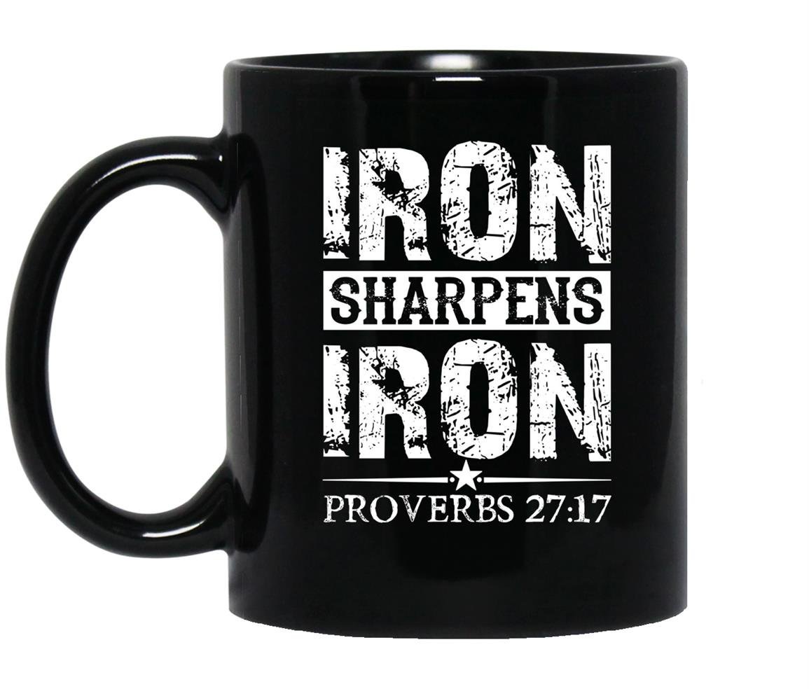 Proverbs iron sharpens iron bible verse Mug Black