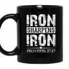 Proverbs iron sharpens iron bible verse Mug Black