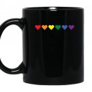 Rainbow hearts gay pride emoji hearts lgbt rainbow Mug Black