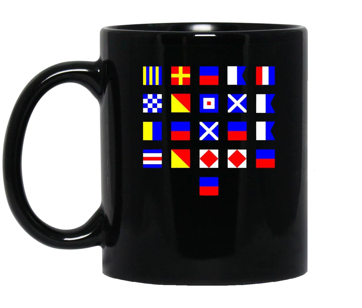 Sailing nautical signal flag secret message Mug Black
