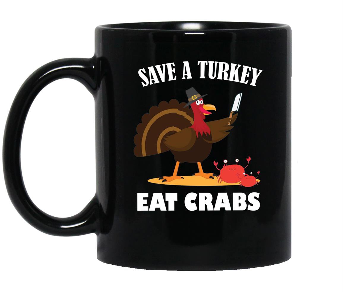 Save a turkey crabs costume happy thanksgiving Mug Black