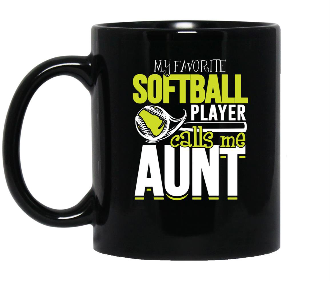 Softball aunt favorite player calls me aunt Mug Black