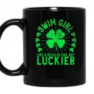 Swim funny st patricks day female swimmer swimming Mug Black