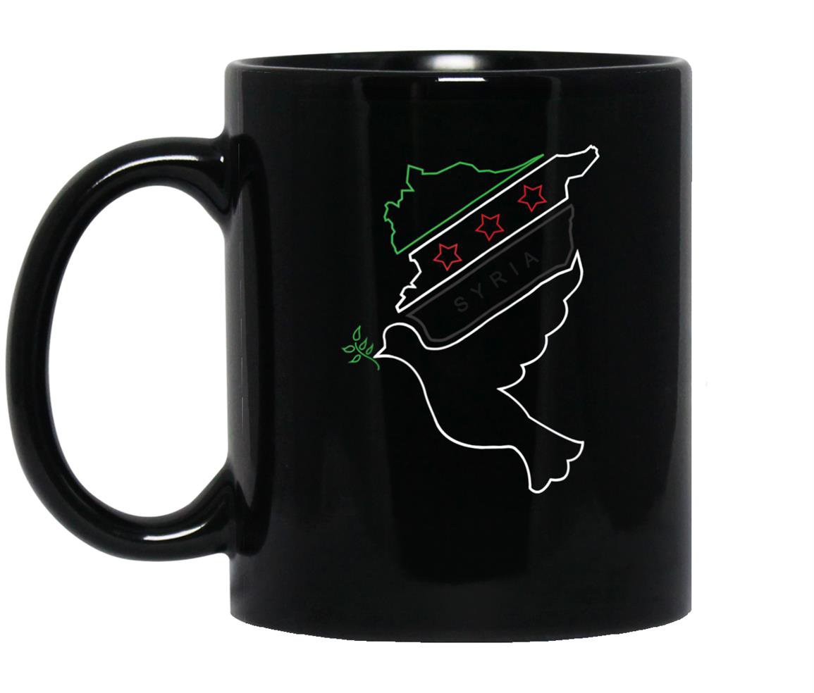 Syria syrian independence flag peace dove Mug Black