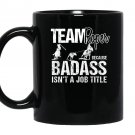 Team roping team roper badass rodeo novelty Mug Black