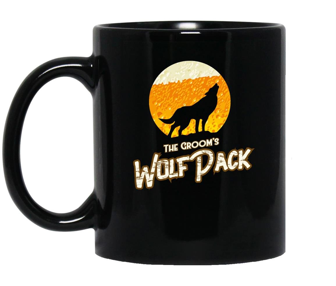 The grooms wolf pack bachelor party groom squad Mug Black