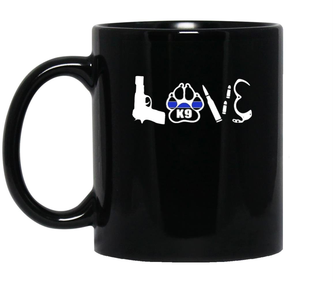 Line love k9 police Mug Black
