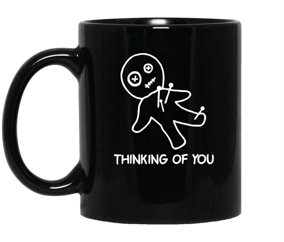 Thinking of you funny voodoo doll Mug Black