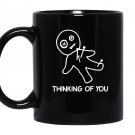 Thinking of you funny voodoo doll Mug Black