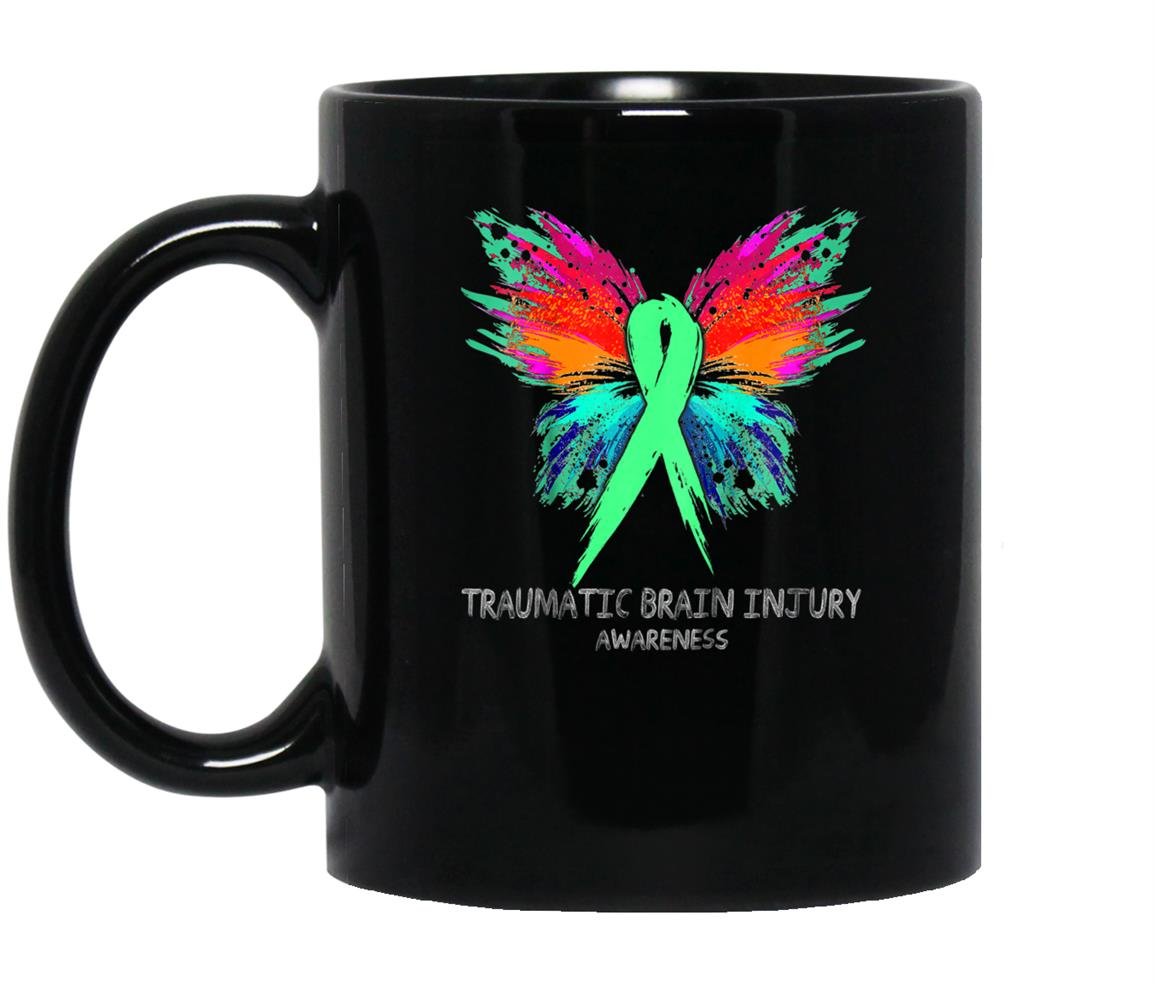 Traumatic brain injury awareness butterfly Mug Black
