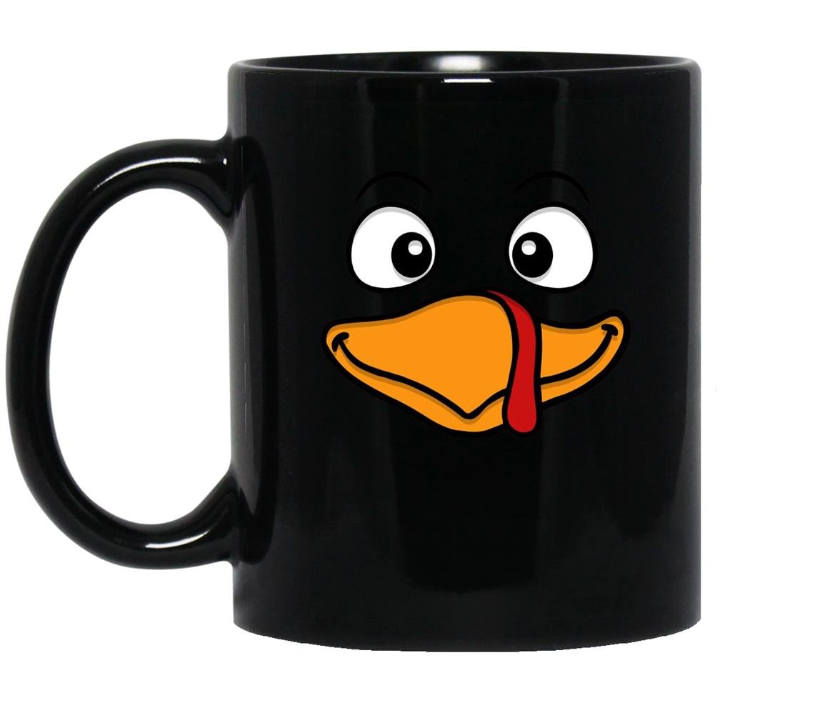 Turkey face thanksgiving christmas xmas fall holiday Mug Black