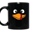Turkey face thanksgiving christmas xmas fall holiday Mug Black
