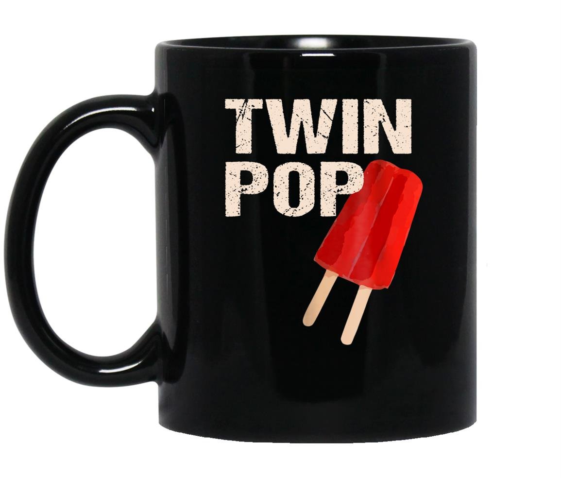 Twin pop gift for grandpa twins dad fathers day Mug Black