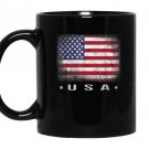 Usa flag 4th july fourth star stripes Mug Black