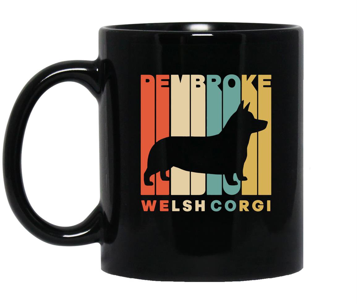 Vintage style pembroke welsh corgi silhouette Mug Black