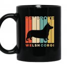 Vintage style pembroke welsh corgi silhouette Mug Black