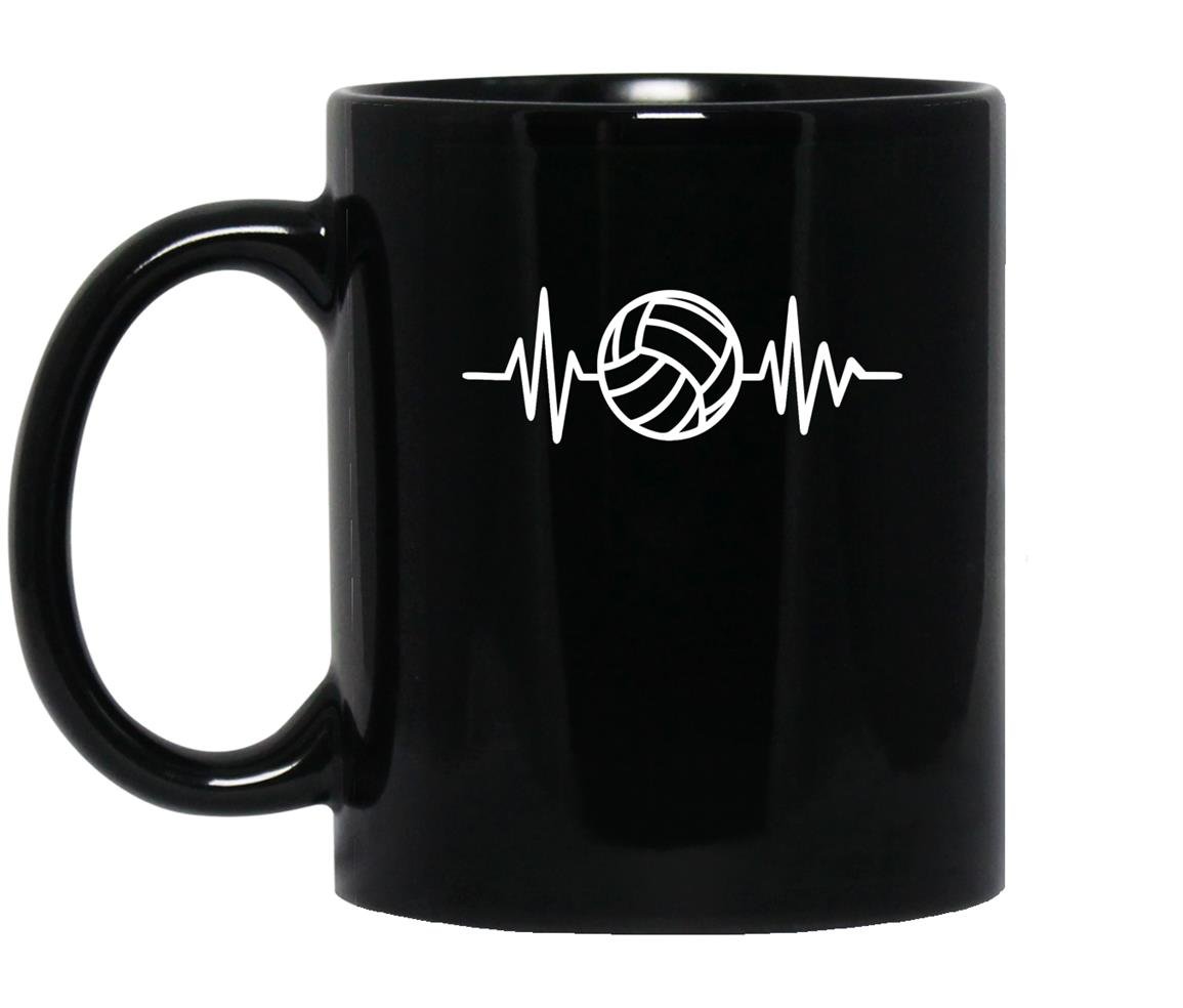 Volleyball lifeline with volleyball heartbeat Mug Black