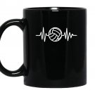 Volleyball lifeline with volleyball heartbeat Mug Black