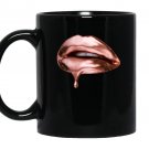 Rose gold dripping lips makeup artist gift Mug Black