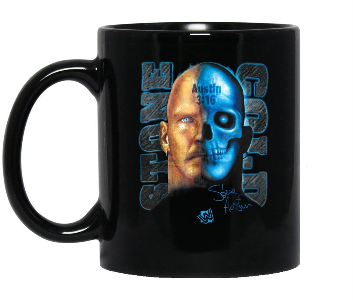 Wwe stone cold steve austin skull graphic Mug Black