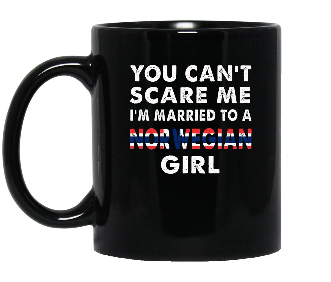 You cant scare me im married to a norwegian Mug Black