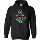 10th birthday unicorn mermaid tail 10 years old Hoodie