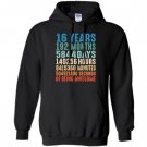 16 years old 16th birthday vintage retro 192 months Hoodie