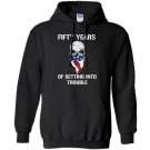 50th birthday gifts getting into trouble usa skull Hoodie